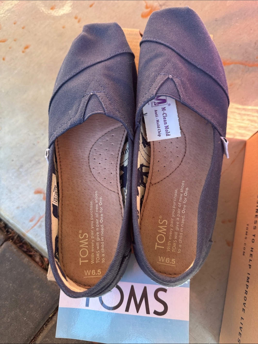 Toms Women’s Canvas Slip-On Flats - Navy Blue